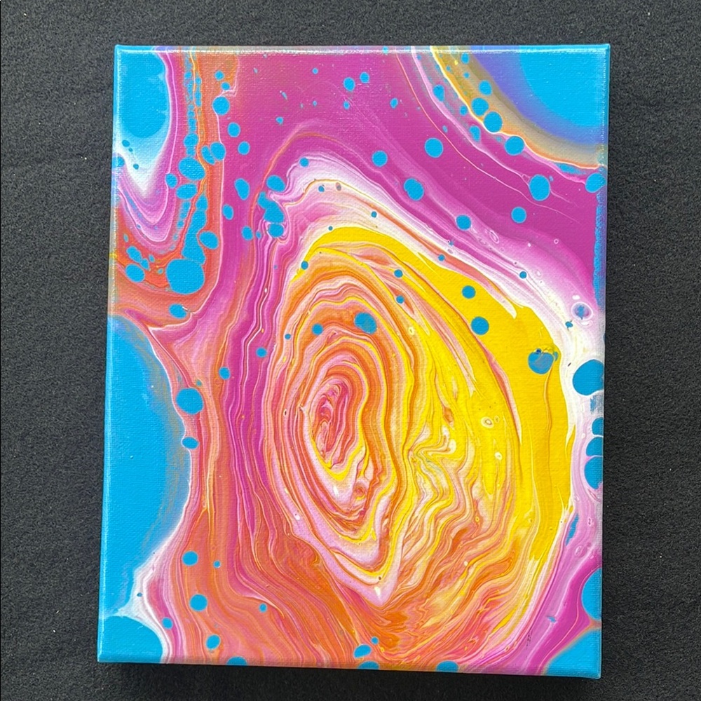 Abstract Canvas Art Unique Swirls Pour Painting Hand Painted Fluid Art Original